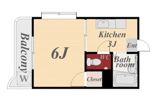 1Kの間取り画像