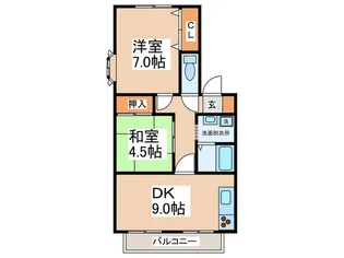 ヂスタ-ハウス【2階】の間取り