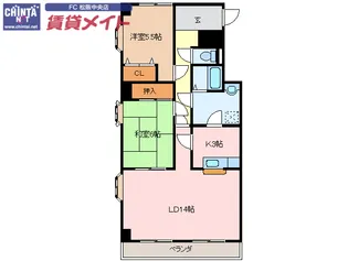 ハイタウンソレイユ【5階】の間取り