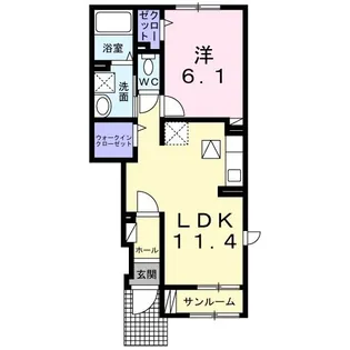 茨城県水戸市姫子2【アパート】の間取り