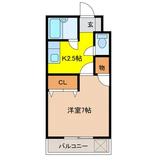 1Kの間取り画像