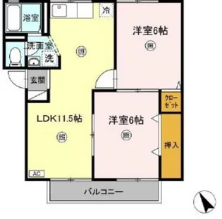 プレジール小野 E棟【2階】の間取り