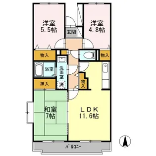 神奈川県伊勢原市高森7【マンション】の間取り