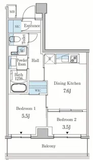 東京都大田区東蒲田1【マンション】の間取り