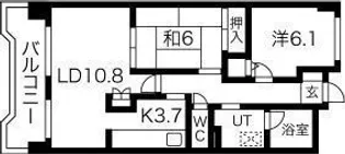 アジエステート大通西プラザ【4階】の間取り