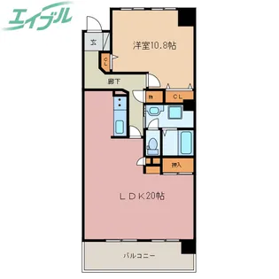 コープ野村四日市 1315号室【1階】の間取り