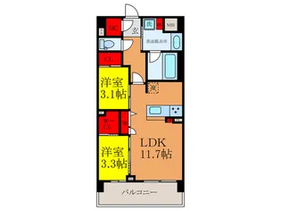 レ・リーヴル【3階】の間取り