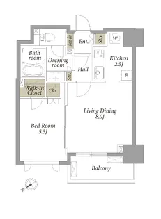 エスティメゾン五反田【6階】の間取り