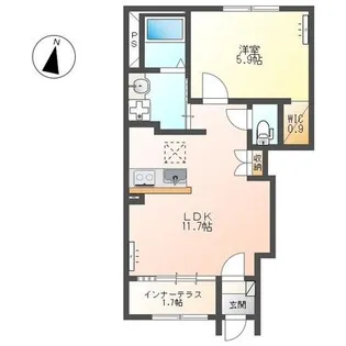 仮)シェルルスターテラス上戸祭【1階】の間取り
