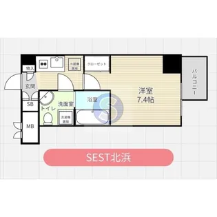 ミュプレ北浜EAST【2階】の間取り