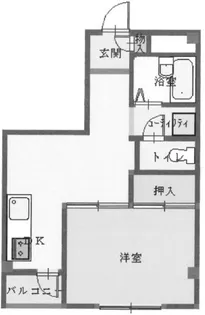 1DKの間取り画像