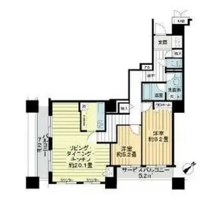 コスモ東京ベイタワー【13階】の間取り