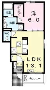 1LDKの間取り画像