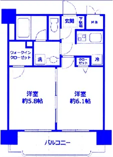 グリフィン横浜・ベイグランデ弐番館【4階】の間取り