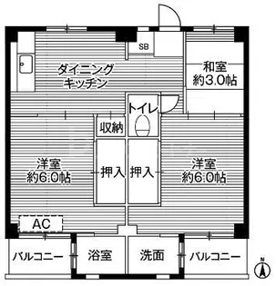 ビレッジハウス江戸川台2号棟【1階】の間取り