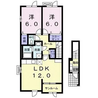 ブリアントビュ- B【2階】の間取り
