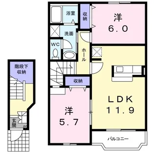クレール カルキ A【2階】の間取り