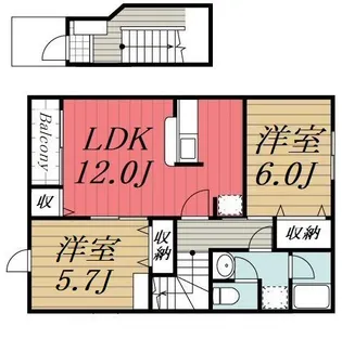 千葉県千葉市緑区あすみが丘8【アパート】の間取り