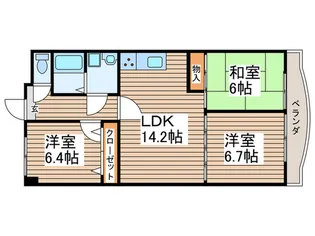 FLORA萩山【1階】の間取り