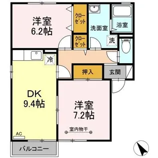 メゾン・ド・クレール D【2階】の間取り
