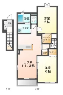 ララ・ヴィコロYoI【2階】の間取り