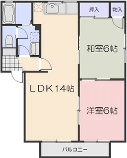 ディアスリバーサイドC【2階】の間取り