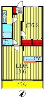 グリシーナおおたかII【1階】の間取り