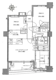ファミールスクエア松戸リーラコモンズ【15階】の間取り