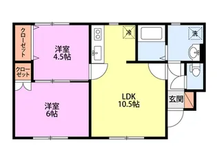 ワイズテラス関屋大川前【1階】の間取り