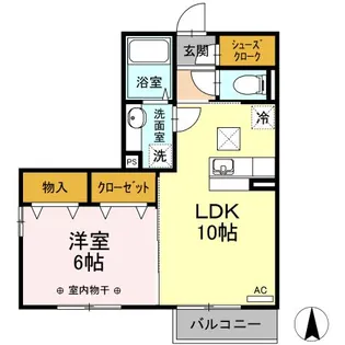 リジエール西仙北【1階】の間取り