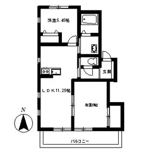 グランデール ウィズ【2階】の間取り