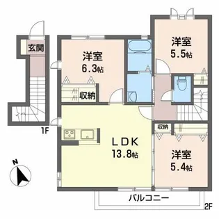 アルカ・フトーラ A棟【2階】の間取り