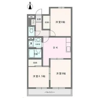 エルベール新町I号館【3階】の間取り