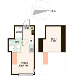 ル・リヴァージュ中川【2階】の間取り
