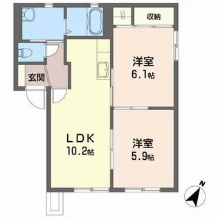 メゾンドブライトン【1階】の間取り