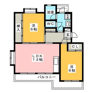 サンハイツ中浜【2階】の間取り