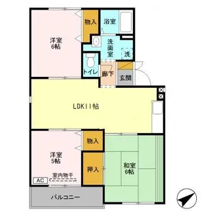 ニュー・トリヴァンベールユアサ【1階】の間取り