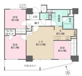 シティトリエ京橋【21階】の間取り