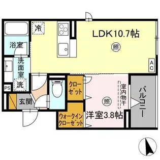 D-Invest東原B B【2階】の間取り