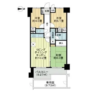 ライオンズガーデン長岡【1階】の間取り