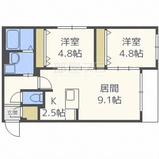 フォレストヒルズB【2階】の間取り