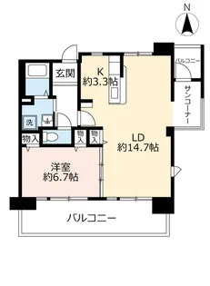 UR浜甲子園さくら街【6階】の間取り