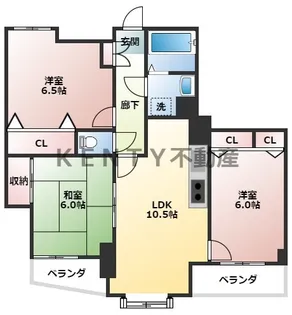 グレイスコート多摩川【4階】の間取り