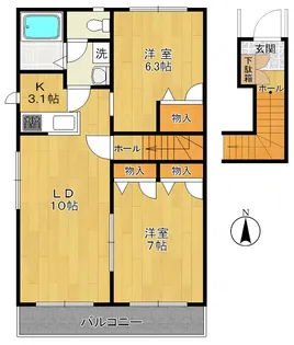 リリエンハイムI番館【2階】の間取り