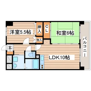 アイーラ渡辺【1階】の間取り