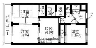 パレスサンゴー【3階】の間取り