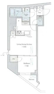 ディームス蔵前Residence(旧:nido蔵前Residence)【15階】の間取り