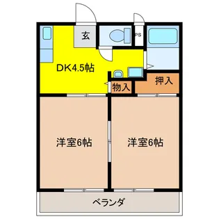 エスポワールII【1階】の間取り