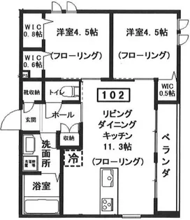 パークサイドノース【1階】の間取り
