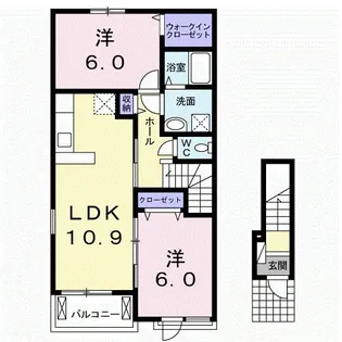 カスカータ里島【2階】の間取り